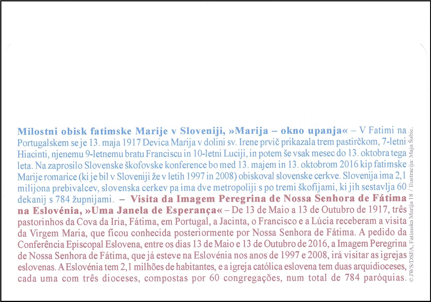 MILOSTNI OBISK FATIMSKE MARIJE